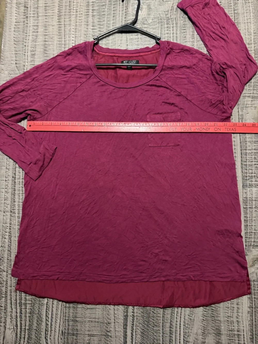 Midnight by Carole Hochman Long Sleeve Pocket Tee in Magenta Berry